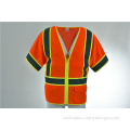 Security Orange reflective traffic Class 3 Mesh Safety Vest